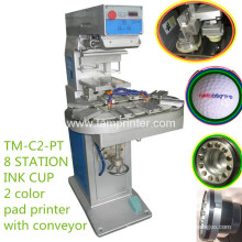 TM-C2-P Two Color Ink Cup Pad Printer with Conveyor